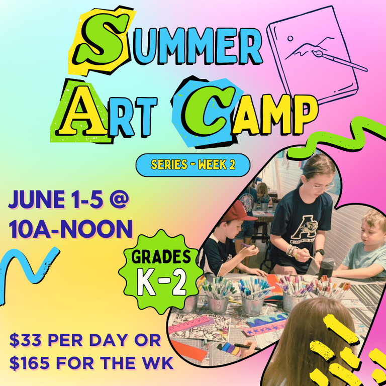 June 1-5 - K-2nd Grade Art Camp